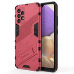 For Samsung Galaxy A32 4G Punk Armor 2 in 1 PC + TPU Shockproof Case with Invisible Holder(Light Red)