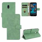 For Nokia C1 Plus Solid Color Skin Feel Magnetic Buckle Horizontal Flip Calf Texture PU Leather Case with Holder & Card Slots & Wallet(Green)