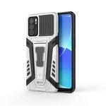 For OPPO Reno6 5G War Chariot Series Armor All-inclusive Shockproof PC + TPU Protective Case with Invisible Holder(White)