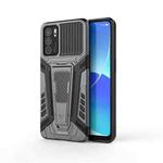 For OPPO Reno6 5G War Chariot Series Armor All-inclusive Shockproof PC + TPU Protective Case with Invisible Holder(Grey)