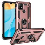 For OPPO A15 Shockproof TPU + PC Protective Case with 360 Degree Rotating Holder(Rose Gold)