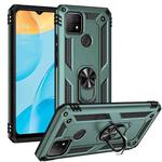 For OPPO A15 Shockproof TPU + PC Protective Case with 360 Degree Rotating Holder(Dark Green)