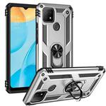 For OPPO A15 Shockproof TPU + PC Protective Case with 360 Degree Rotating Holder(Silver)