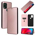 For Motorola Moto G Stylus 5G Carbon Fiber Texture Horizontal Flip TPU + PC + PU Leather Case with Card Slot(Pink)