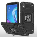 For Asus ZenFone Live (L1) ZA550KL Magnetic Armor Shockproof TPU + PC Case with Metal Ring Holder(Black)