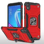 For Asus ZenFone Live (L1) ZA550KL Magnetic Armor Shockproof TPU + PC Case with Metal Ring Holder(Red)