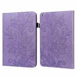 Lace Flower Embossing Pattern Horizontal Flip Leather Case with Holder & Card Slots & Wallet & Photo Frame & Sleep / Wake-up Function For iPad 9.7 2018 / 9.7  2017 / Air 2 / Air(Purple)