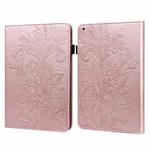 Lace Flower Embossing Pattern Horizontal Flip Leather Case with Holder & Card Slots & Wallet & Photo Frame & Sleep / Wake-up Function For iPad Pro 10.5 2017 / 10.2 2019(Rose Gold)