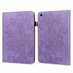 Lace Flower Embossing Pattern Horizontal Flip Leather Case with Holder & Card Slots & Wallet & Photo Frame & Sleep / Wake-up Function For Samsung Galaxy Tab S6 Lite SM-P610/SM-P615(Purple)