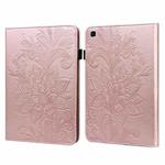 Lace Flower Embossing Pattern Horizontal Flip Leather Case with Holder & Card Slots & Wallet & Photo Frame & Sleep / Wake-up Function For Samsung Galaxy Tab S6 Lite SM-P610/SM-P615(Rose Gold)