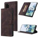 For Samsung Galaxy S20 TAOKKIM Skin Feel Calf Texture Horizontal Flip PU Leather Case with Holder & Card Slots & Photo Frame & Wallet(Coffee)