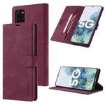 For Samsung Galaxy S20 TAOKKIM Skin Feel Calf Texture Horizontal Flip PU Leather Case with Holder & Card Slots & Photo Frame & Wallet(Red)