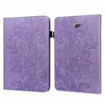 For Samsung Galaxy Tab A A6 10.1 inch 2016 Lace Flower Embossing Pattern Horizontal Flip Leather Case with Holder & Card Slots & Wallet & Photo Frame(Purple)