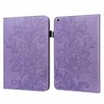 For Samsung Galaxy Tab A 10.1 2019 T510 Lace Flower Embossing Pattern Horizontal Flip Leather Case with Holder & Card Slots & Wallet & Photo Frame(Purple)