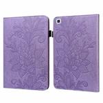 For Samsung Galaxy Tab A7 10.4 2020 SM-T500/SM-T505 Lace Flower Embossing Pattern Horizontal Flip Leather Case with Holder & Card Slots & Wallet & Photo Frame(Purple)