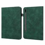 For Samsung Galaxy Tab S8 / Galaxy Tab S7 SM-T870/SM-T875/SM-T876B Lace Flower Embossing Pattern Horizontal Flip Leather Case with Holder & Card Slots & Wallet & Photo Frame(Green)