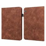 For Huawei MediaPad T5 Lace Flower Embossing Pattern Horizontal Flip Leather Case with Holder & Card Slots & Wallet & Photo Frame(Brown)