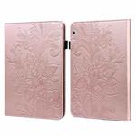 For Huawei MediaPad T3 10 Lace Flower Embossing Pattern Horizontal Flip Leather Case with Holder & Card Slots & Wallet & Photo Frame(Rose Gold)