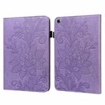 For Lenovo M10 Plus / M10 Plus TB-X606F/TB-606X Lace Flower Embossing Pattern Horizontal Flip Leather Case with Holder & Card Slots & Wallet & Photo Frame(Purple)