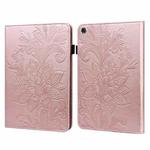 For Lenovo M10 Plus / M10 Plus TB-X606F/TB-606X Lace Flower Embossing Pattern Horizontal Flip Leather Case with Holder & Card Slots & Wallet & Photo Frame(Rose Gold)