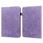 For Lenovo M10 FHD REL Lace Flower Embossing Pattern Horizontal Flip Leather Case with Holder & Card Slots & Wallet & Photo Frame(Purple)