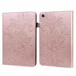 For Lenovo Tab M8 8505X Lace Flower Embossing Pattern Horizontal Flip Leather Case with Holder & Card Slots & Wallet & Photo Frame(Rose Gold)