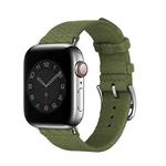 Two-color Nylon Braid Watch Band For Apple Watch Series 8&7 41mm / SE 2&6&SE&5&4 40mm / 3&2&1 38mm(Army Green)
