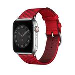 Two-color Nylon Braid Watch Band For Apple Watch Series 8&7 41mm / SE 2&6&SE&5&4 40mm / 3&2&1 38mm(Dark Red+Red)