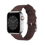 Two-color Nylon Braid Watch Band For Apple Watch Ultra 49mm&Watch Ultra 2 49mm / Series 9&8&7 45mm / SE 3&SE 2&6&SE&5&4 44mm / 3&2&1 42mm(Dark Brown)