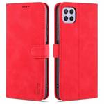 For Samsung Galaxy A22 5G AZNS Skin Feel Calf Texture Horizontal Flip Leather Case with Card Slots & Holder & Wallet(Red)