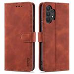 For Samsung Galaxy A32 4G AZNS Skin Feel Calf Texture Horizontal Flip Leather Case with Card Slots & Holder & Wallet(Brown)