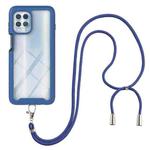 For Motorola Edge S / G100 Starry Sky Solid Color Series Shockproof PC + TPU Protective Case with Neck Strap(Blue)