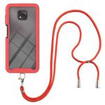 For Motorola Moto G Power 2021 Starry Sky Solid Color Series Shockproof PC + TPU Protective Case with Neck Strap(Red)