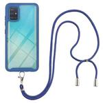 For Samsung Galaxy A51 / A515 Starry Sky Solid Color Series Shockproof PC + TPU Protective Case with Neck Strap(Blue)