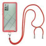 For Samsung Galaxy Note20 Starry Sky Solid Color Series Shockproof PC + TPU Protective Case with Neck Strap(Red)