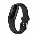 For Fitbit Luxe Silicone Watch Band, Size:S(Black)