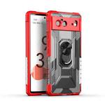 For Google Pixel 6 PC + TPU Shockproof Protective Case with Metal Ring Holder(Red)