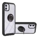 For iPhone 11 Starry Sky Solid Color Series Shockproof PC + TPU Protective Case with Ring Holder & Magnetic Function (Black)