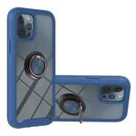 For iPhone 11 Pro Max Starry Sky Solid Color Series Shockproof PC + TPU Protective Case with Ring Holder & Magnetic Function (Blue)