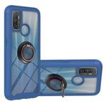 For OPPO A53 Starry Sky Solid Color Series Shockproof PC + TPU Protective Case with Ring Holder & Magnetic Function(Blue)