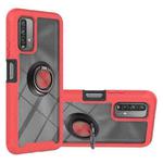 For Xiaomi Poco M3 / Redmi Note 9 4G / Redmi 9 Power / Redmi 9T Starry Sky Solid Color Series Shockproof PC + TPU Protective Case with Ring Holder & Magnetic Function(Red)