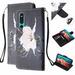For Huawei P30 Colored Drawing Pattern Cross Texture Horizontal Flip PU Leather Case with Holder & Card Slots & Wallet(White Flower)