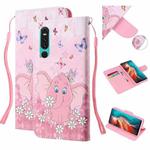 For Huawei P30 Colored Drawing Pattern Cross Texture Horizontal Flip PU Leather Case with Holder & Card Slots & Wallet(Butterfly Elephant)