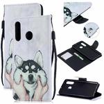 For Huawei P30 Lite Colored Drawing Pattern Cross Texture Horizontal Flip PU Leather Case with Holder & Card Slots & Wallet(Husky)