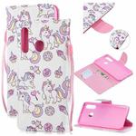 For Huawei P30 Lite Colored Drawing Pattern Cross Texture Horizontal Flip PU Leather Case with Holder & Card Slots & Wallet(Ice Cream Unicorn)