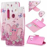 For Huawei P30 Lite Colored Drawing Pattern Cross Texture Horizontal Flip PU Leather Case with Holder & Card Slots & Wallet(Butterfly Elephant)