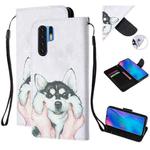 For Huawei P30 Pro Colored Drawing Pattern Cross Texture Horizontal Flip PU Leather Case with Holder & Card Slots & Wallet(Husky)