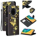 For Huawei Mate 30 Colored Drawing Pattern Cross Texture Horizontal Flip PU Leather Case with Holder & Card Slots & Wallet(Butterfly)