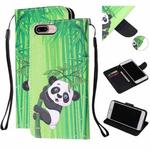 Colored Drawing Pattern Cross Texture Horizontal Flip PU Leather Case with Holder & Card Slots & Wallet For iPhone 8 Plus / 7 Plus(Panda Bamboo)