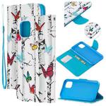 Colored Drawing Pattern Cross Texture Horizontal Flip PU Leather Case with Holder & Card Slots & Wallet For iPhone 11 Pro(Butterfly Tree)